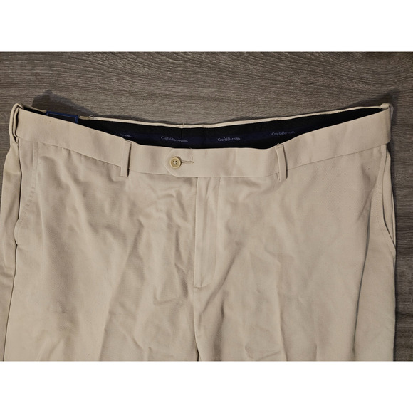 NWT Croft & Barrow Pants Mens 42 X30 Stone Flat Front Straight Leg No Iron - Picture 2 of 7